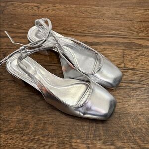 Silver Zara Ballet shoes
